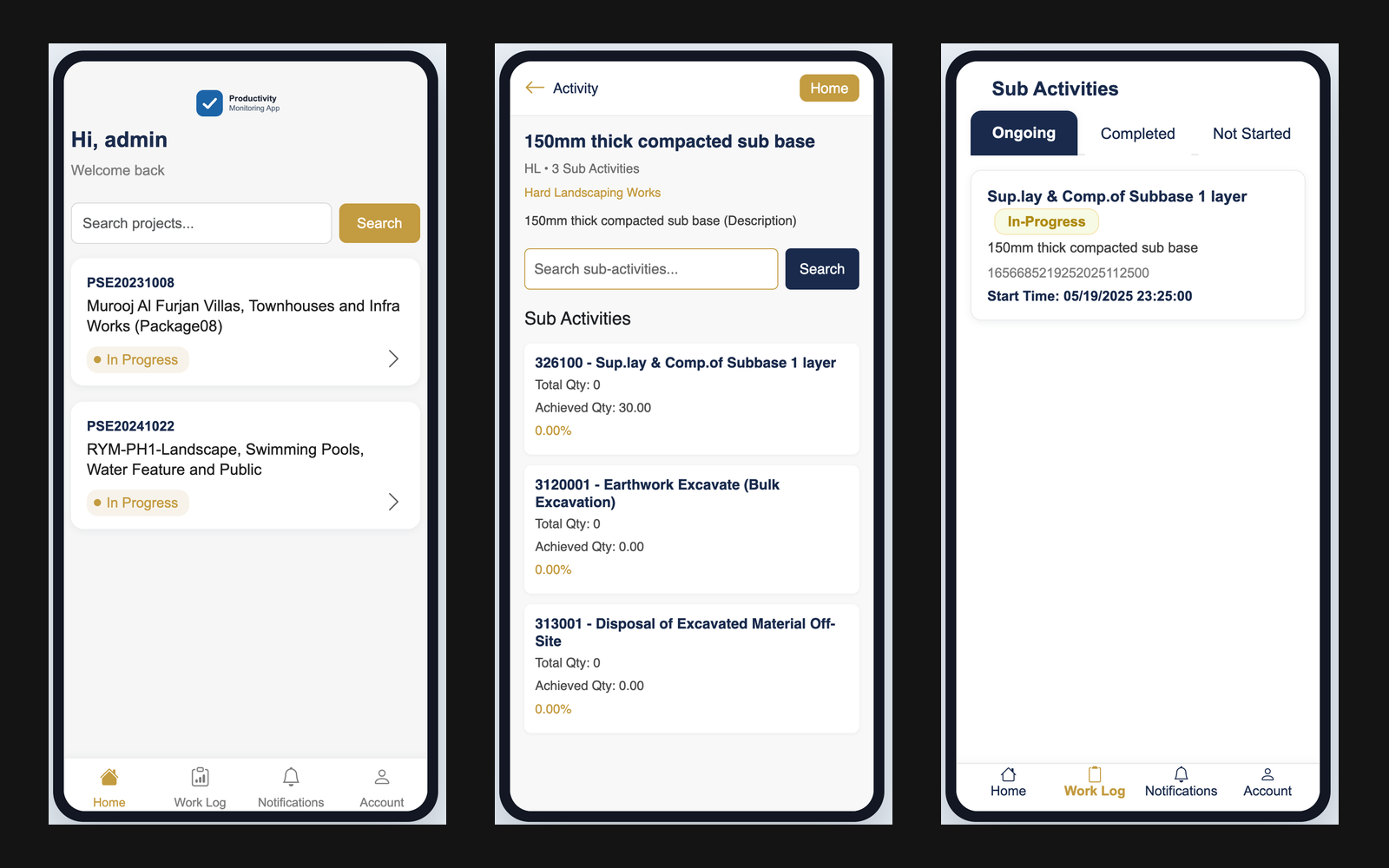 Site Productivity Monitoring App