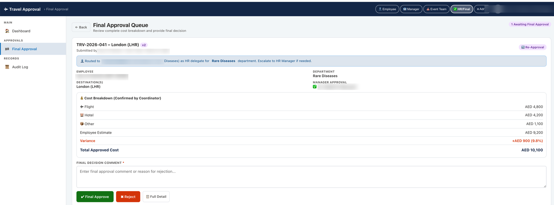Travel Request & Approval System